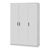 Interiax Storage Cabinet - Wardrobe 'Lucas' - 3 Portes, 1 Cintre & 4 Etagères | Blanc | 184x120x52 cm