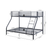 Interiax Trio Stapelbed - Metaal Donkergrijs - 140/90x200 cm - Inclusief Lattenbodems 