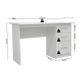 Interiax Bureau Jaxx - Wit, 3 Schuiven, MDF