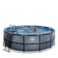 EXIT Piscine en pierre ø427x122cm avec pompe à sable - gris