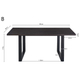 Interiax Eettafel 'Oliver' 180 cm Decor Donkerbruin