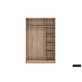 Kleerkast 'Ray' 3 Deuren Sonoma (180x120x54cm)