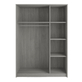 Interiax Kledingkast 'Amelie' – 3 Deuren, 1 Hanger & 4 Legplanken | Grijze Eik | 180x120x54 cm