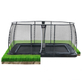 EXIT Dynamic groundlevel trampoline 275x458cm met veiligheidsnet - zwart