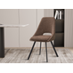 Interiax Chaise de salle à manger Ada Bouclé Sand Back PU Brown