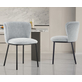 Interiax Chaise de salle à manger Yara tissu gris clair
