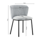 Interiax Chaise de salle à manger Yara tissu gris clair