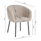 Interiax Chaise de salle à manger 'Alina' Bouclée Beige