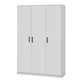 Interiax Opbergkast - Kledingkast 'Lucas' - 3 Deuren, 1 Hanger & 4 Legplanken | Wit | 184x120x52 cm