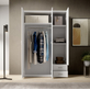Interiax Kledingkast 'Saar' – 3 Deuren, 2 Lades, 1 Hanger & 3 legplanken | Wit | 176x121x51 cm