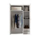 Interiax Kledingkast 'Saar' – 3 Deuren, 2 Lades, 1 Hanger & 3 legplanken | Wit | 176x121x51 cm