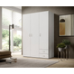 Interiax Kledingkast 'Saar' – 3 Deuren, 2 Lades, 1 Hanger & 3 legplanken | Wit | 176x121x51 cm