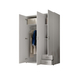 Interiax Kledingkast 'Saar' – 3 Deuren, 2 Lades, 1 Hanger & 3 legplanken | Wit | 176x121x51 cm