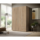 Interiax Kledingkast 'Saar' – 3 Deuren, 2 Lades, 1 Hanger & 3 legplanken | Sonoma Eik | 176x121x51 cm