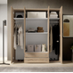 Interiax Kledingkast 'Saar' – 4 Deuren, 2 Lades, 2 Hangers & 4 Legplanken | Sonoma Eik | 177x160x52 cm