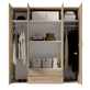 Interiax Kledingkast 'Saar' – 4 Deuren, 2 Lades, 2 Hangers & 4 Legplanken | Sonoma Eik | 177x160x52 cm