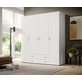 Interiax Kledingkast 'Saar' – 4 Deuren, 2 Lades, 2 Hangers & 4 Legplanken | Wit | 177x160x52 cm