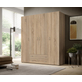 Interiax Kledingkast 'Saar' – 4 Deuren, 2 Lades, 2 Hangers & 4 Legplanken | Sonoma Eik | 177x160x52 cm