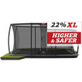 BERG Trampoline Ultim Champion FlatGround 410 Grijs + Safety Net Deluxe XL