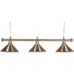Biljartlamp pool met drie kappen Brushed Copper