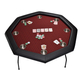 Table de poker octogonale Texas 8 personnes Rouge