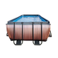 EXIT Wood zwembad 540x250x122cm met overkapping en zandfilterpomp - bruin