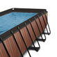 EXIT Wood zwembad 540x250x122cm met filterpomp - bruin