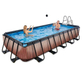 EXIT Wood zwembad 540x250x100cm met zandfilterpomp - bruin