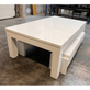 [Tweedekans] Milano Pooltafel & Eettafel 7.5 ft Piano Wit High Gloss
