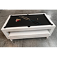 [Tweedekans] Milano Pooltafel & Eettafel 7.5 ft Piano Wit High Gloss