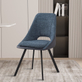 Interiax Eetkamerstoel Ada BouclÃ© Blauw Rug PU Blauw
