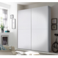 Interiax Kledingkast 'Emma' – Witte Schuifdeurkast met 2 Hangers & 2 Legplanken | 195x170x57.5 cm