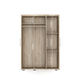 Interiax Kledingkast 'Mila' – 3 Deuren, 1 Hanger & 3 Legplanken | Sonoma Eik | 183x120x52cm