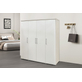 Interiax Kledingkast 'Mila' – 4 Deuren, 1 Hanger & 6 Legplanken | Wit | 183x160x52cm