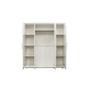 Interiax Kledingkast 'Mila' – 4 Deuren, 1 Hanger & 6 Legplanken | Wit | 183x160x52cm