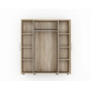 Interiax Kledingkast 'Mila' – 4 Deuren, 1 Hanger & 6 Legplanken | Sonoma Eik | 183x160x52cm