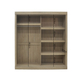 Interiax Kledingkast 'Mila' – Sonoma Eik Schuifdeurkast met 1 Hanger & 4 Legplanken | 197.5x182.5x52.5 cm