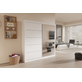 Interiax Wardrobe 'Mila' - White Sliding Door Wardrobe with 1 Hanger, 4 Shelves & Mirror | 197.5x182.5x52.5 cm