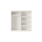 Interiax Wardrobe 'Mila' - White Sliding Door Wardrobe with 1 Hanger, 4 Shelves & Mirror | 197.5x182.5x52.5 cm