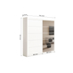 Interiax Wardrobe 'Mila' - White Sliding Door Wardrobe with 1 Hanger, 4 Shelves & Mirror | 197.5x182.5x52.5 cm
