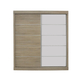 Interiax Kledingkast 'Mila' – Sonoma Eik Schuifdeurkast met 1 Hanger, 4 Legplanken & Spiegel | 197.5x182.5x52.5 cm