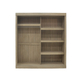 Interiax Kledingkast 'Mila' – Sonoma Eik Schuifdeurkast met 1 Hanger, 4 Legplanken & Spiegel | 197.5x182.5x52.5 cm