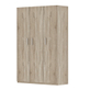 Interiax Opbergkast - Kledingkast 'Mila' - 3 Deuren & 8 Legplanken | Sonoma Eik | 180x120x42 cm
