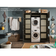 Interiax WASHWALL 'Mary' Armoire pour lave-linge Anthracite - Armoire pour sèche-linge - Avec armoire de rangement - 200x67.5x67.5 cm
