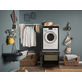 Interiax WASHWALL 'Mary' Wasmachine of Droogkast Ombouwkast Antraciet – Met 1 Lade voor Wasmand en 1 Opbergvak met 2 deuren - Wasmachinekast- 162x67.5x67.5 cm