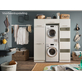 Interiax WASHWALL 'Mary' Armoire pour lave-linge blanc - Armoire pour sèche-linge - Avec meuble de rangement - 200x67.5x67.5 cm