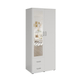 Interiax Kledingkast 'Lena' – 2 Deuren, 2 Lades, 1 Hanger, Spiegel & 1 Legplank | Wit | 185x80x52cm