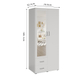 Interiax Kledingkast 'Lena' – 2 Deuren, 2 Lades, 1 Hanger, Spiegel & 1 Legplank | Wit | 185x80x52cm