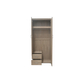 Interiax Kledingkast 'Lena' – 2 Deuren, 2 Lades, 1 Hanger, Spiegel & 1 Legplank | Sonoma Eik | 185x80x52cm