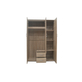 Interiax Kledingkast 'Lena' – 3 Deuren, 2 Lades, 1 Hanger, Spiegel & 4 Legplank | Sonoma Eik | 185x120x52cm